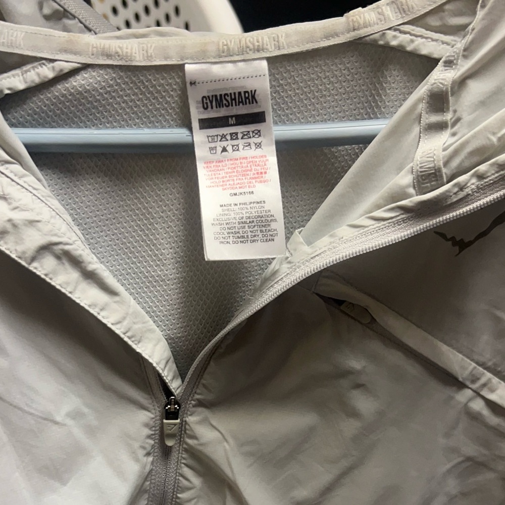 Gymshark Light Gray Hooded Jacket Size M